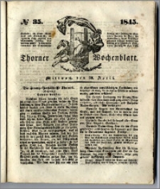 Thorner Wochenblatt 1845, No. 35 + Beilage