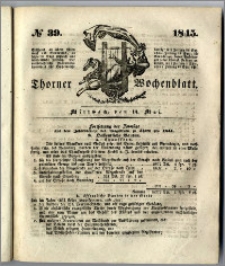 Thorner Wochenblatt 1845, No. 39 + Beilage