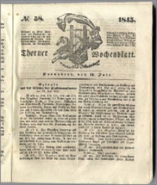 Thorner Wochenblatt 1845, No. 58 + Beilage, Zweite Beilage, Thorner wöchentliche Beitung
