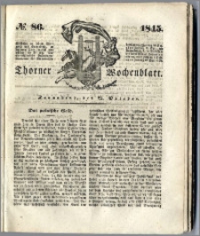 Thorner Wochenblatt 1845, No. 86 + Beilage, Zweite Beilage, Thorner wöchentliche Beitung