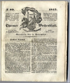 Thorner Wochenblatt 1845, No. 89 + Beilage