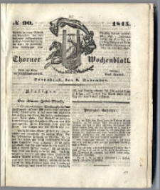 Thorner Wochenblatt 1845, No. 90 + Beilage