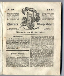 Thorner Wochenblatt 1845, No. 91 + Beilage, Extra Blatt
