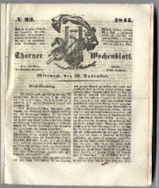 Thorner Wochenblatt 1845, No. 93 + Beilage