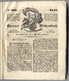 Thorner Wochenblatt 1845, No. 104 + Beilage
