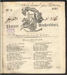 Thorner Wochenblatt 1842, No. 1 + Beilage