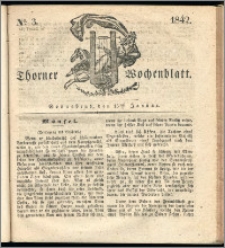 Thorner Wochenblatt 1842, No. 3 + Beilage, Thorner wöchentliche Zeitung