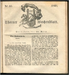 Thorner Wochenblatt 1842, No. 12 + Beilage, Thorner wöchentliche Zeitung