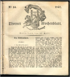 Thorner Wochenblatt 1842, No. 14 + Beilage