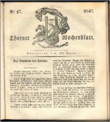 Thorner Wochenblatt 1842, No. 17 + Beilage, Thorner wöchentliche Zeitung