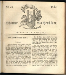 Thorner Wochenblatt 1842, No. 23 + Beilage, Thorner wöchentliche Zeitung