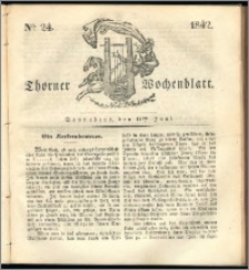 Thorner Wochenblatt 1842, No. 24 + Beilage, Thorner wöchentliche Zeitung