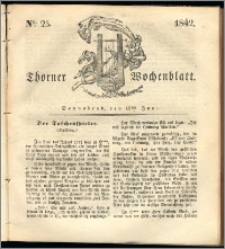 Thorner Wochenblatt 1842, No. 25 + Beilage, Thorner wöchentliche Zeitung