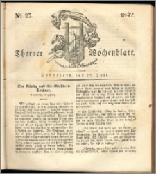 Thorner Wochenblatt 1842, No. 27 + Beilage, Extra Blatt
