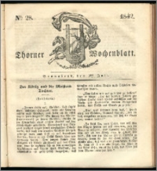Thorner Wochenblatt 1842, No. 28 + Beilage, Thorner wöchentliche Zeitung