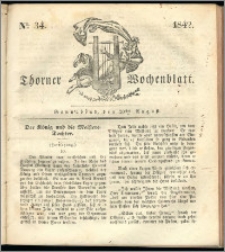 Thorner Wochenblatt 1842, No. 34 + Beilage, Thorner wöchentliche Zeitung