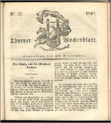 Thorner Wochenblatt 1842, No. 37 + Beilage, Thorner wöchentliche Zeitung