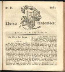 Thorner Wochenblatt 1842, No. 41 + Beilage, Thorner wöchentliche Zeitung