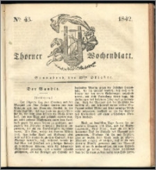 Thorner Wochenblatt 1842, No. 43 + Beilage, Thorner wöchentliche Zeitung