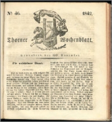 Thorner Wochenblatt 1842, No. 46 + Beilage, Thorner wöchentliche Zeitung
