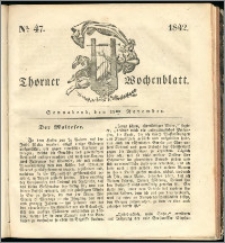 Thorner Wochenblatt 1842, No. 47 + Beilage, Thorner wöchentliche Zeitung