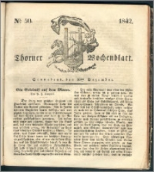 Thorner Wochenblatt 1842, No. 50 + Beilage, Thorner wöchentliche Zeitung