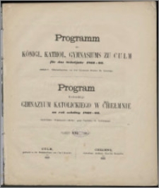 Programm des Königl. Kathol. Gymnasiums zu Culm für das Schuljahr 1862/1863