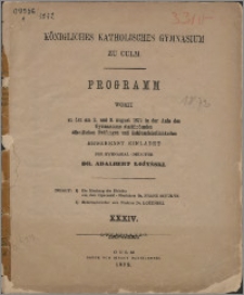 Programm... / Königliches Katholisches Gymnasium zu Culm 1872