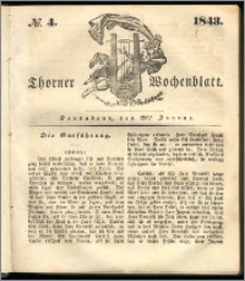 Thorner Wochenblatt 1843, No. 4 + Beilage, Thorner wöchentliche Beitung