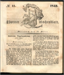 Thorner Wochenblatt 1843, No. 11 + Beilage