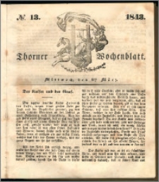 Thorner Wochenblatt 1843, No. 13 + Beilage
