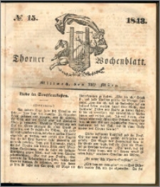 Thorner Wochenblatt 1843, No. 15 + Beilage