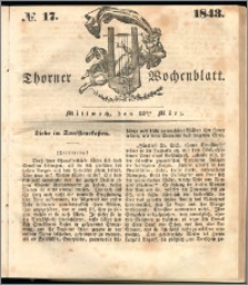 Thorner Wochenblatt 1843, No. 17 + Beilage