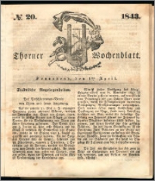 Thorner Wochenblatt 1843, No. 20 + Beilage, Thorner wöchentliche Beitung