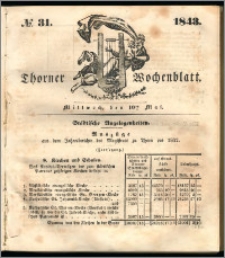 Thorner Wochenblatt 1843, No. 31 + Beilage