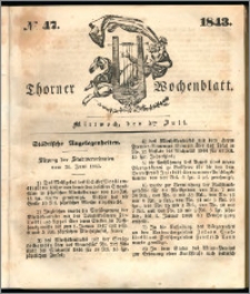 Thorner Wochenblatt 1843, No. 47 + Beilage