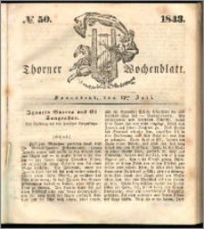 Thorner Wochenblatt 1843, No. 50 + Beilage, Thorner wöchentliche Beitung