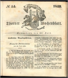 Thorner Wochenblatt 1843, No. 54 + Beilage, Thorner wöchentliche Beitung