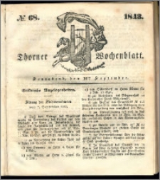 Thorner Wochenblatt 1843, No. 68 + Beilage, Thorner wöchentliche Beitung