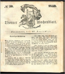Thorner Wochenblatt 1843, No. 70 + Beilage, Thorner wöchentliche Beitung