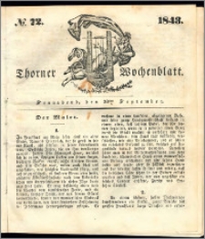 Thorner Wochenblatt 1843, No. 72 + Beilage, Thorner wöchentliche Beitung