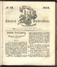 Thorner Wochenblatt 1844, No. 13 + Beilage