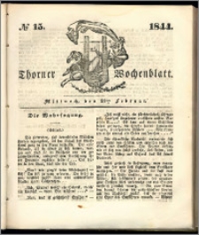 Thorner Wochenblatt 1844, No. 15 + Beilage