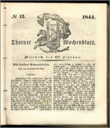 Thorner Wochenblatt 1844, No. 17 + Beilage