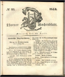 Thorner Wochenblatt 1844, No. 31 + Beilage