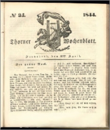 Thorner Wochenblatt 1844, No. 34 + Beilage, Thorner wöchentliche Beitung