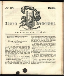 Thorner Wochenblatt 1844, No. 38 + Beilage, Thorner wöchentliche Beitung