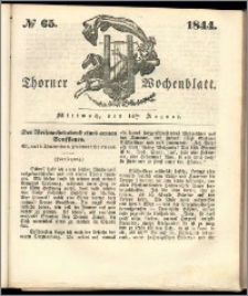 Thorner Wochenblatt 1844, No. 65 + Beilage
