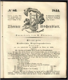 Thorner Wochenblatt 1844, No. 86 + Beilage, Zweite Beilage, Thorner wöchentliche Beitung