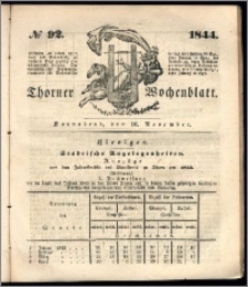 Thorner Wochenblatt 1844, No. 92 + Thorner wöchentliche Beitung